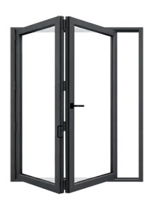 Ouverture Totale : Les 2 vantaux se replient du même côté (gauche ou droite).