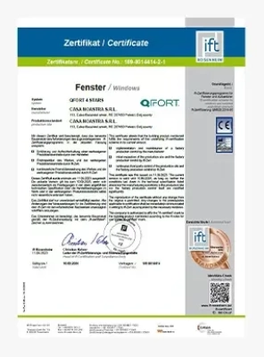 Certificat fenêtre pvc 4stars by Qfort