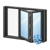 Aluminium à rupture de pont thermique et compatibilité double/triple vitrage haute performance.