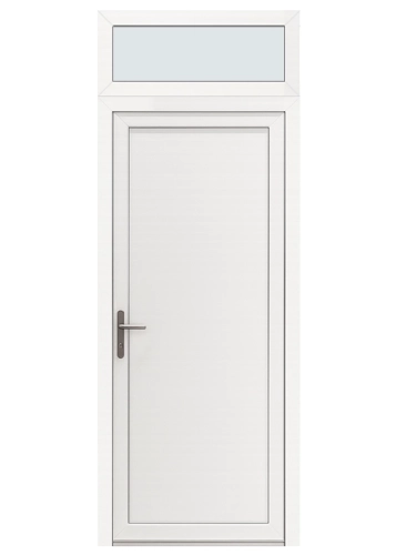 Porte surmontée d'un vitrage fixe horizontal (imposte). Parfaite pour les hauts plafonds.